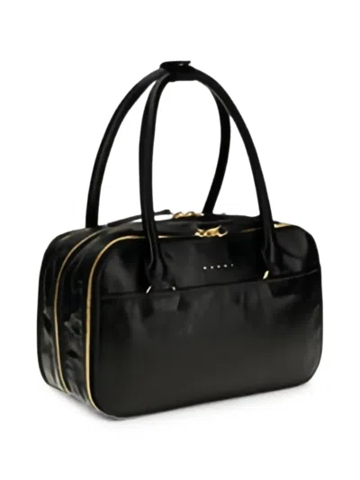 Marni Black Calf Leather Bos Taurus Handbag In Black