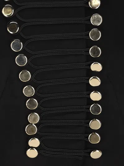 Cini Military-style Button-embellished Jacket In Black