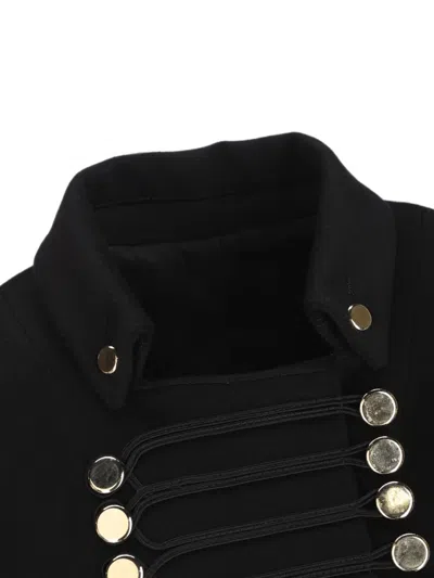Cini Military-style Button-embellished Jacket In Black