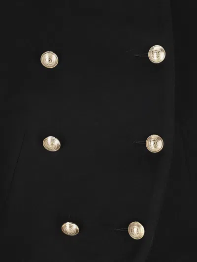 Cini Double-breasted High-neck Jacket In Black