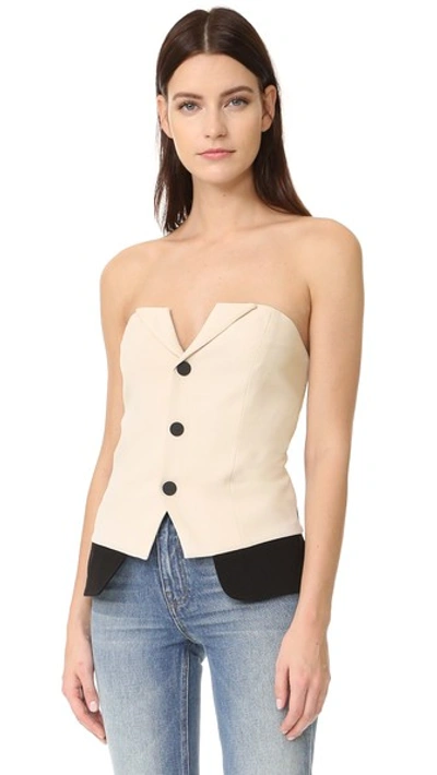 Laveer Snap Up Tux Bustier In Ivory/black