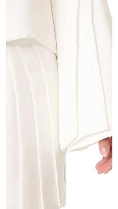 Shop Brandon Maxwell Layered Sleeve Top In Ivory