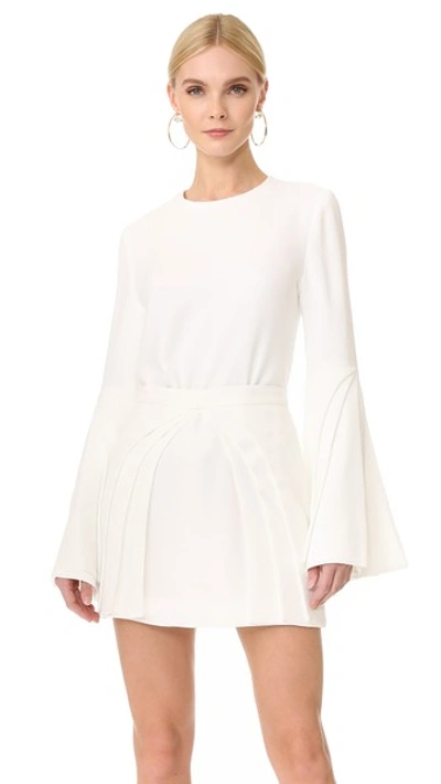 Brandon Maxwell Layered Sleeve Top In Ivory