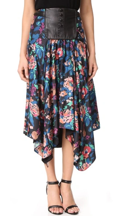 Jill Stuart Crystal Floral Skirt In Цветочный Черный