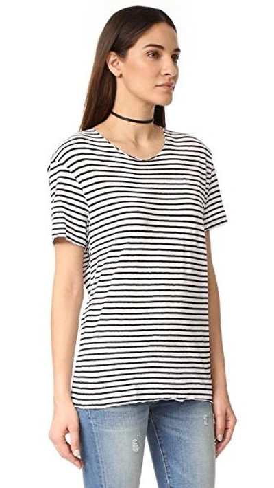 Shop R13 Striped Rosie Tee In White/black Stripe