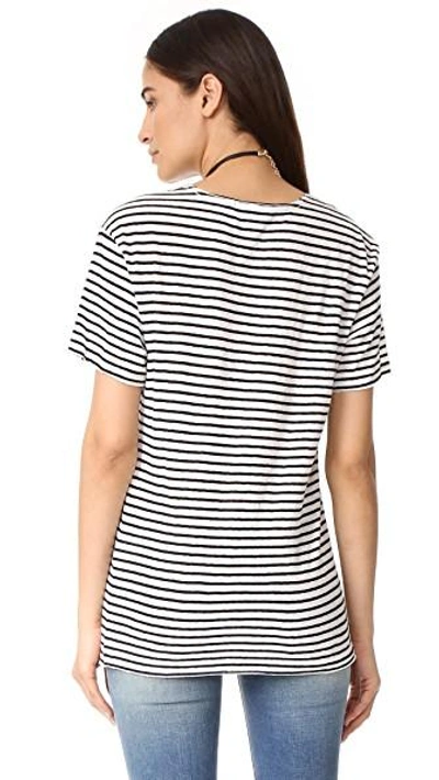 Shop R13 Striped Rosie Tee In White/black Stripe
