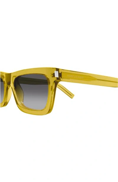 Saint Laurent Betty 54mm Polarized Rectangular Sunglasses In Yellow