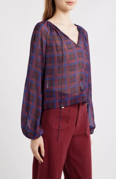 Frame Plaid Balloon Top In Multi