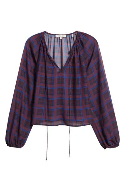 Frame Plaid Balloon Top In Multi