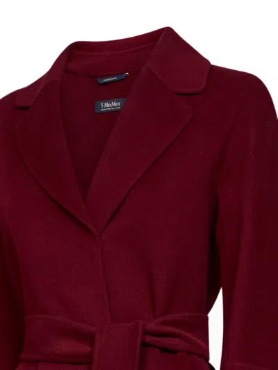 's Max Mara Belted Wool Coat In Red