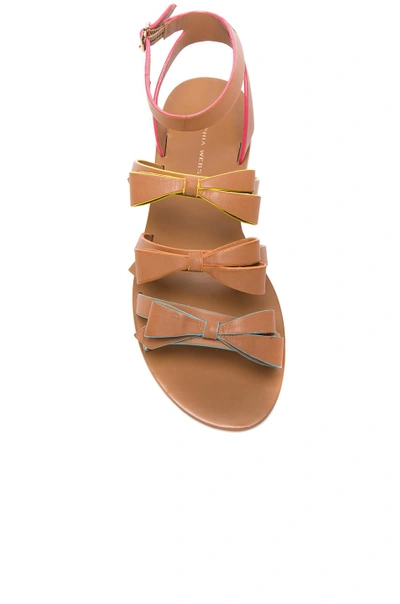 Shop Sophia Webster Leather Samara Flat Sandals In Neutrals. In Tan