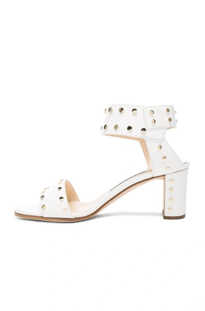 Shop Jimmy Choo Veto Heel In White. In Chalk & Gold