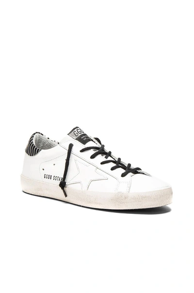 Shop Golden Goose Leather Superstar Low Sneakers In Optical