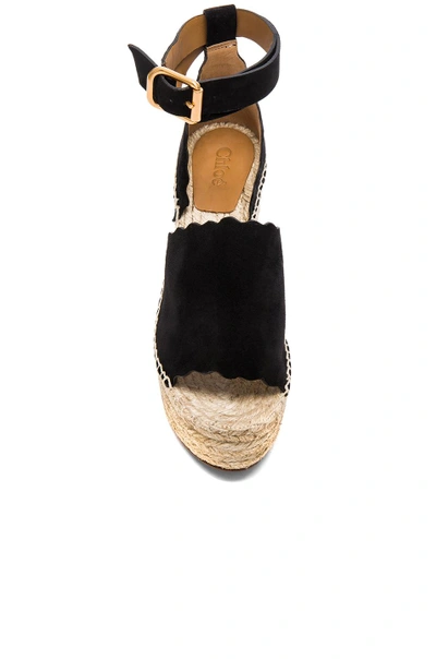 Shop Chloé Suede Lauren Espadrilles In Black