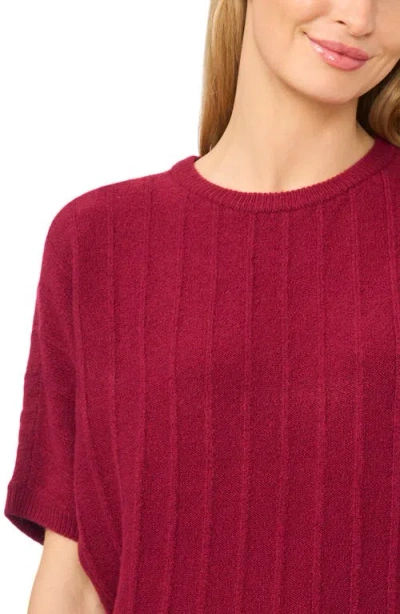 Halogenr Halogen(r) Short Dolman Sleeve Sweater In Deep Cherry