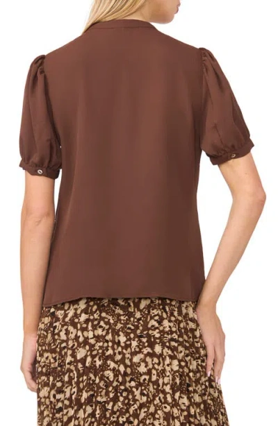 Halogenr Halogen(r) Puff Sleeve Button-up Top In Chicory Coffee