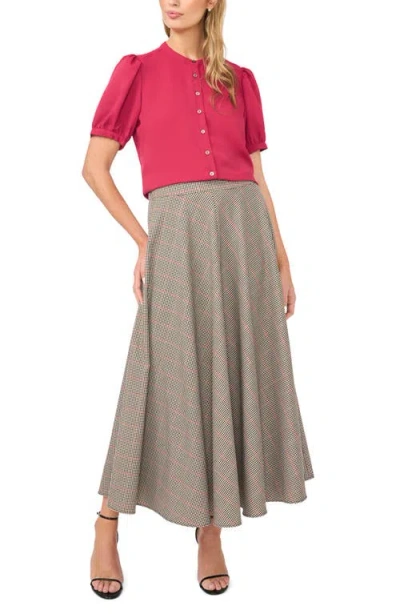 Halogenr Halogen(r) Puff Sleeve Button-up Top In Deep Cherry