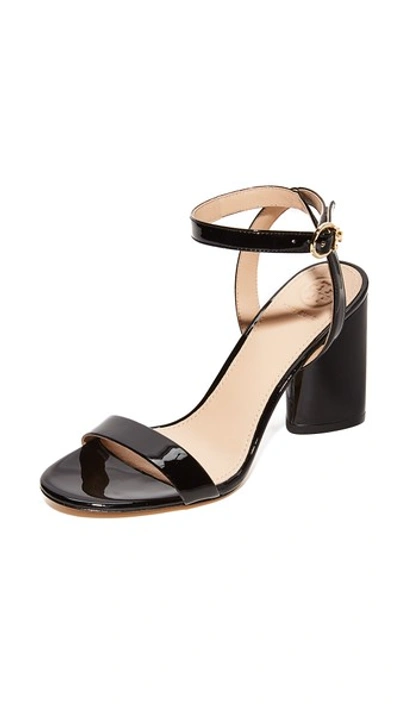 Tory Burch Elizabeth Ankle Strap High-heel Sandals In Black/black