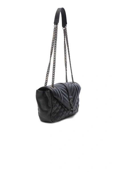 Shop Saint Laurent Medium Envelope Chain Bag In Black