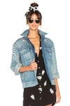 CAPULET PALMA EMBROIDERED DENIM JACKET,BL8802