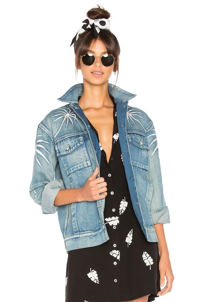 Capulet Palma Embroidered Denim Jacket In Washed Denim