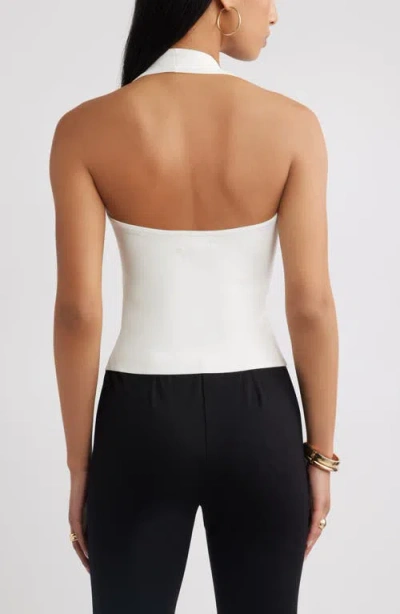 Open Edit Halter Top Sweater In White