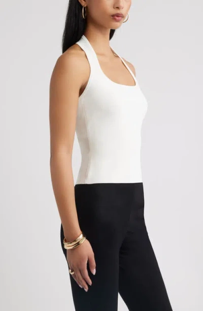 Open Edit Halter Top Sweater In White