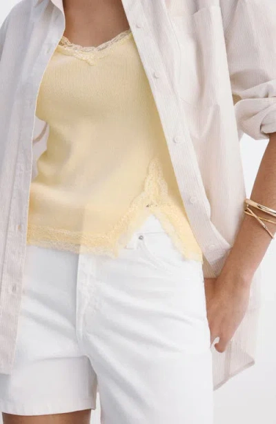 Mango Denim Shorts In White