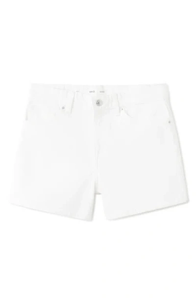 Mango Denim Shorts In White