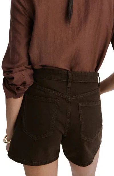 Mango Straight Leg Denim Shorts In Brown