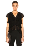 GIVENCHY GIVENCHY LAYERED RUFFLE BLOUSE IN BLACK,17P 6724 437