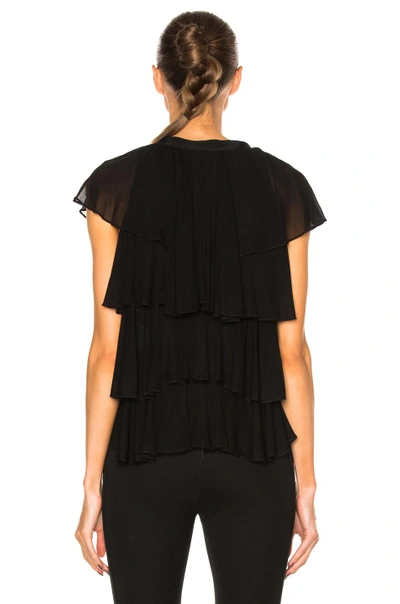 Shop Givenchy Layered Ruffle Blouse In Black