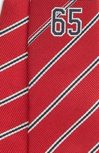 Thom Browne Jacquard Browne 65 Stripe Silk Tie In Red