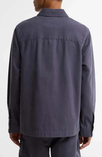 Barbour Wetheral Cotton Canvas Overshirt In Blue
