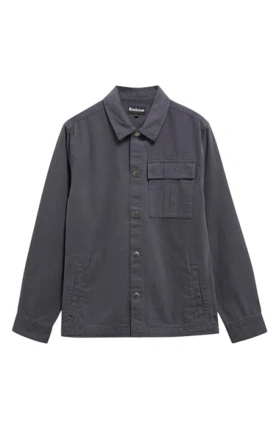 Barbour Wetheral Cotton Canvas Overshirt In Blue