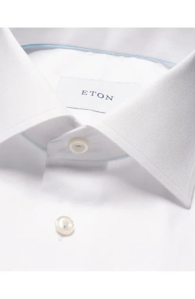 Eton Slim Fit Twill Dress Shirt In White