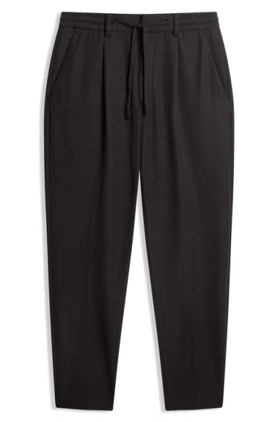 Ted Baker Cialdat Pleated Straight Leg Drawstring Pants In Black