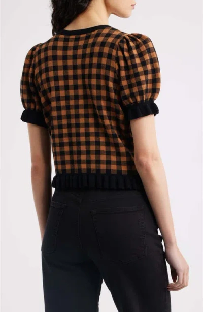 Rails Lora Gingham Short Sleeve Cardigan In Multi