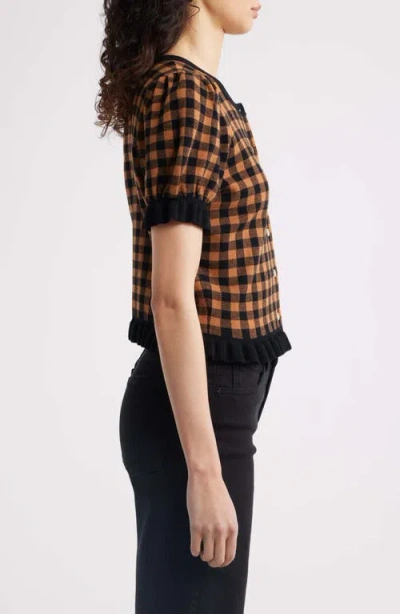 Rails Lora Gingham Short Sleeve Cardigan In Multi