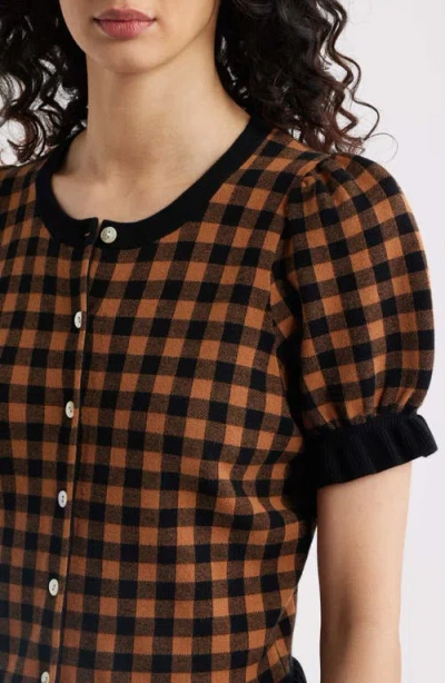 Rails Lora Gingham Short Sleeve Cardigan In Multi
