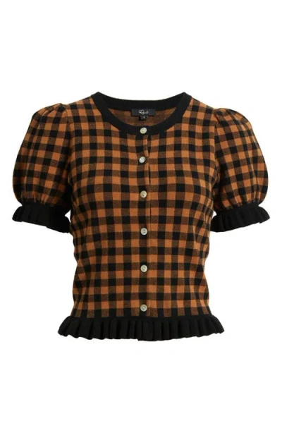 Rails Lora Gingham Short Sleeve Cardigan In Multi