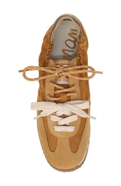 Sam Edelman Evara Cinched-back Sneakers In Brown