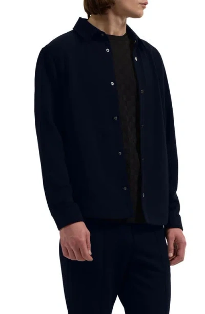 Bugatchi Soft Touch Knit Shirt Jacket In Blue
