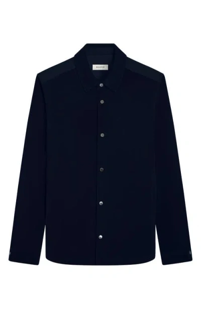 Bugatchi Soft Touch Knit Shirt Jacket In Blue