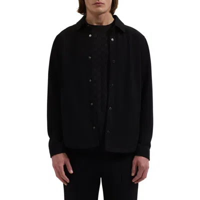 Bugatchi Soft Touch Knit Shirt Jacket In Black