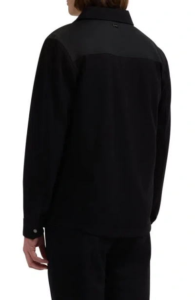 Bugatchi Soft Touch Knit Shirt Jacket In Black