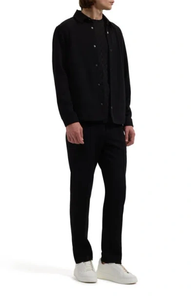 Bugatchi Soft Touch Knit Shirt Jacket In Black