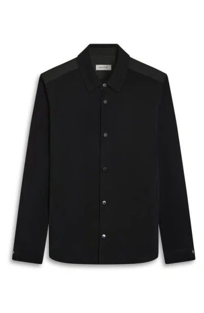 Bugatchi Soft Touch Knit Shirt Jacket In Black