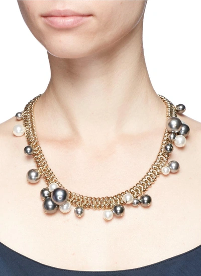 Shop Lanvin 'perles' Swarovski Pearl Cluster Chain Necklace