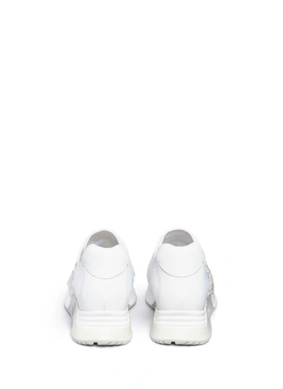 Shop Ash 'lucky Star' Appliqué Eyelet Knit Sneakers